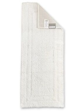 Spa Luxe Cotton Bath Runner Rug Ivory Non-Skid 20 x 48 NWT